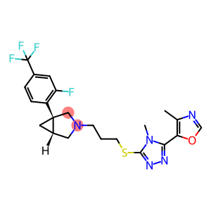 3-Azabicyclo[3.1.0]hexane, 1-[2-fluoro-4-(trifluoromethyl)phenyl]-3-[3-[[4-methyl-5-(4-methyl-5-oxazolyl)-4H-1,2,4-triazol-3-yl]thio]propyl]-, (1S,5R)-