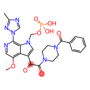 1-(4-Benzoyl-1-piperazinyl)-2-[4-methoxy-7-(3-methyl-1H-1,2,4-triazol-1-yl)-1-[(phosphonooxy)methyl]-1H-pyrrolo[2,3-c]pyridin-3-yl]-1,2-ethanedione