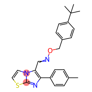 (E)-[(4-tert-butylphenyl)methoxy]({[6-(4-methylphenyl)imidazo[2,1-b][1,3]thiazol-5-yl]methylidene})amine