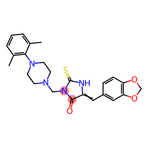 5-(1,3-BENZODIOXOL-5-YLMETHYLENE)-3-([4-(2,6-DIMETHYLPHENYL)PIPERAZINO]METHYL)-2-THIOXOTETRAHYDRO-4H-IMIDAZOL-4-ONE