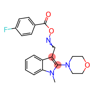 (E)-{[1-methyl-2-(morpholin-4-yl)-1H-indol-3-yl]methylidene}amino 4-fluorobenzoate