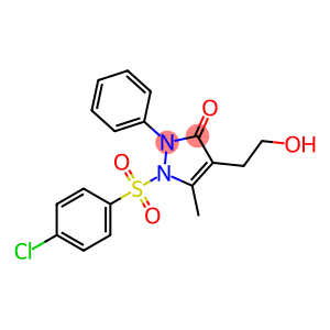 1-[(4-CHLOROPHENYL)SULFONYL]-4-(2-HYDROXYETHYL)-5-METHYL-2-PHENYL-1,2-DIHYDRO-3H-PYRAZOL-3-ONE