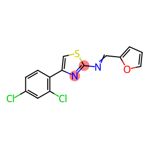 (1E)-N-[4-(2,4-dichlorophenyl)-1,3-thiazol-2-yl]-1-(furan-2-yl)methanimine