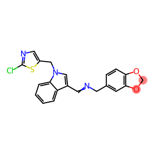 1,3-BENZODIOXOL-5-YL-N-((E)-(1-[(2-CHLORO-1,3-THIAZOL-5-YL)METHYL]-1H-INDOL-3-YL)METHYLIDENE)METHANAMINE