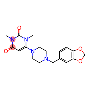 6-[4-(1,3-BENZODIOXOL-5-YLMETHYL)PIPERAZINO]-1,3-DIMETHYL-2,4(1H,3H)-PYRIMIDINEDIONE