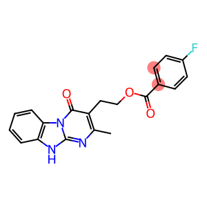 2-(2-Methyl-4-oxo-1,4-dihydropyrimido[1,2-a][1,3]benzimidazol-3-yl)ethyl 4-fluorobenzenecarbox