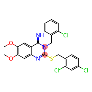 3-[(2-chlorophenyl)methyl]-2-{[(2,4-dichlorophenyl)methyl]sulfanyl}-6,7-dimethoxy-3,4-dihydroquinazolin-4-imine
