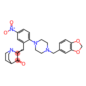 (2Z)-2-[(2-{4-[(2H-1,3-benzodioxol-5-yl)methyl]piperazin-1-yl}-5-nitrophenyl)methylidene]-1-azabicyclo[2.2.2]octan-3-one