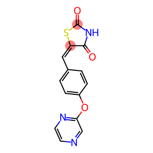 (5E)-5-{[4-(pyrazin-2-yloxy)phenyl]methylidene}-1,3-thiazolidine-2,4-dione