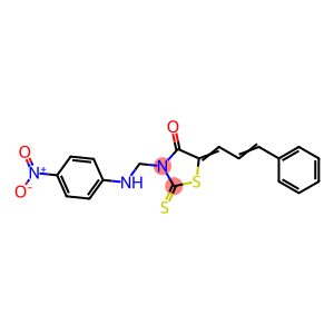 4-Thiazolidinone, 3-(((4-nitrophenyl)amino)methyl)-5-(3-phenyl-2-prope nylidene)-2-thioxo-