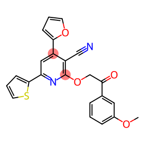 4-(2-furyl)-2-[2-(3-methoxyphenyl)-2-oxoethoxy]-6-(2-thienyl)nicotinonitrile