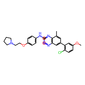 7-(2-chloro-5-methoxyphenyl)-5-methyl-N-[4-(2-pyrrolidin-1-ylethoxy)phenyl]-1,2,4-benzotriazin-3-ylamine