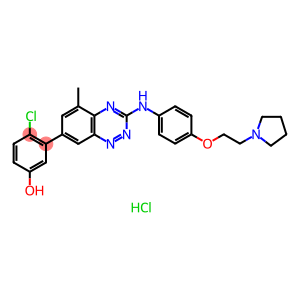 4-Chloro-3-[5-methyl-3-[[4-[2-(1-pyrrolidinyl)ethoxy]phenyl]amino]-1,2,4-benzotriazin-7-yl]phenol monohydrochloride