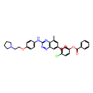 4-Chloro-3-(5-methyl-3-(4-(2-(pyrrolidin-1-yl)ethoxy)phenylamino)benzo[e][1,2,4]triazin-7-yl)phenyl benzoate