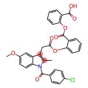 2-((2-carboxyphenoxy)carbonyl)phenyl-1-(4-chlorobenzoyl)-5-methoxy-2-methylindole-3-acetate