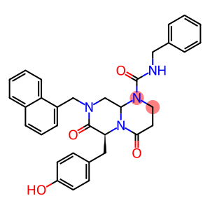 2H-Pyrazino[1,2-a]pyrimidine-1(6H)-carboxamide, hexahydro-6-[(4-hydroxyphenyl)methyl]-8-(1-naphthalenylmethyl)-4,7-dioxo-N-(phenylmethyl)-, (6S)-