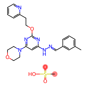 (E)-4-(6-(2-(3-methylbenzylidene)hydrazinyl)-2-(2-(pyridin-2-yl)ethoxy)pyrimidin-4-yl)morpholine methanesulfonate