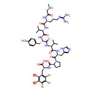 angiotensin-II, Sar-Arg-Val-Tyr-Val-His-Pro-(2',3',4',5',6'-pentabromo)-Phe