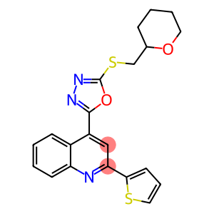 Quinoline, 4-[5-[[(tetrahydro-2H-pyran-2-yl)methyl]thio]-1,3,4-oxadiazol-2-yl]-2-(2-thienyl)-