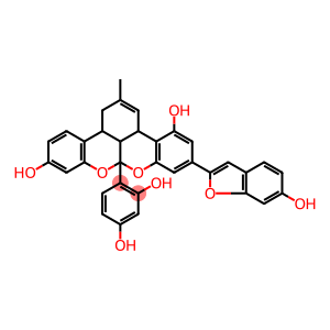 3aH-Benzo[3,4][2]benzopyrano[1,8-bc][1]benzopyran-4,11-diol, 8a-(2,4-dihydroxyphenyl)-1,8a,13b,13c-tetrahydro-6-(6-hydroxy-2-benzofuranyl)-2-methyl-, (3aS,8aS,13bS,13cR)-