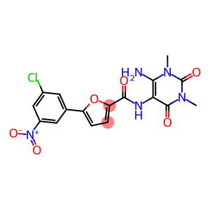2-Furancarboxamide,  N-(6-amino-1,2,3,4-tetrahydro-1,3-dimethyl-2,4-dioxo-5-pyrimidinyl)-5-(3-chloro-5-nitrophenyl)-