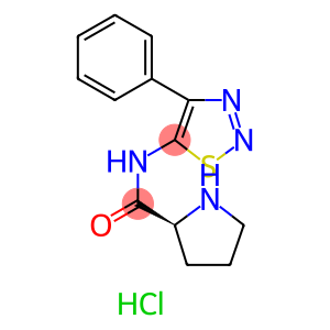 2-Pyrrolidinecarboxamide, N-(4-phenyl-1,2,3-thiadiazol-5-yl)-, monohydrochloride, (2S)- (9CI)