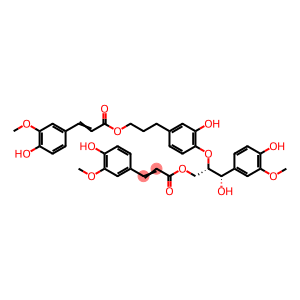 2-Propenoic acid, 3-(4-hydroxy-3-methoxyphenyl)-, (2S,3S)-3-hydroxy-2-[2-hydroxy-4-[3-[[3-(4-hydroxy-3-methoxyphenyl)-1-oxo-2-propen-1-yl]oxy]propyl]phenoxy]-3-(4-hydroxy-3-methoxyphenyl)propyl ester