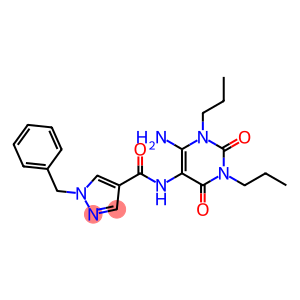 1H-Pyrazole-4-carboxamide,  N-(6-amino-1,2,3,4-tetrahydro-2,4-dioxo-1,3-dipropyl-5-pyrimidinyl)-1-(phenylmethyl)-