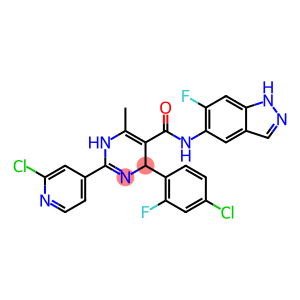 4-(4-Chloro-2-fluorophenyl)-2-(2-chloropyridin-4-yl)-N-(6-fluoro-1H-indazol-5-yl)-6-methyl-1,4-dihydropyrimidine-5-carboxamide