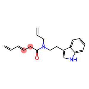 3,5-Hexadienamide, N-[2-(1H-indol-3-yl)ethyl]-N-2-propen-1-yl-, (3E)-