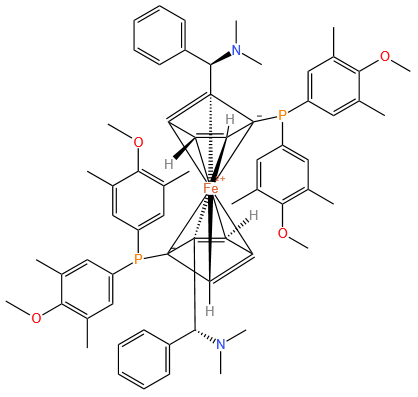 (S,S)-(-)-2,2'-双[(R)-(N,N-二甲胺基)(苯基)甲基]-1,1'-双[二(3,5-二甲基-4-甲氧基苯基)膦]二茂铁(494227-37-1)