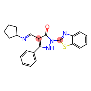 2-(1,3-benzothiazol-2-yl)-4-[(cyclopentylimino)methyl]-5-phenyl-1,2-dihydro-3H-pyrazol-3-one