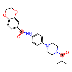 N-[4-(4-isobutyryl-1-piperazinyl)phenyl]-2,3-dihydro-1,4-benzodioxine-6-carboxamide