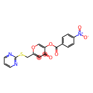 4H-Pyran-4-one, 5-[(4-nitrobenzoyl)oxy]-2-[(2-pyrimidinylthio)methyl]-