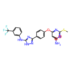 4-Pyrimidinamine, 2-(methylthio)-6-[4-[5-[[3-(trifluoromethyl)phenyl]amino]-1H-1,2,4-triazol-3-yl]phenoxy]-