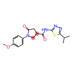 3-Pyrrolidinecarboxamide, 1-(4-methoxyphenyl)-N-[5-(1-methylethyl)-1,3,4-thiadiazol-2-yl]-5-oxo-