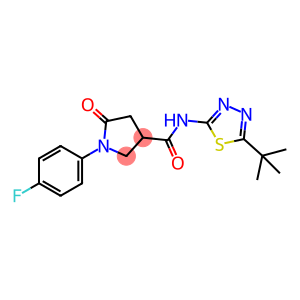 N-(5-tert-butyl-1,3,4-thiadiazol-2-yl)-1-(4-fluorophenyl)-5-oxopyrrolidine-3-carboxamide