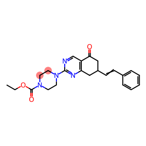 (E)-ETHYL 4-(5-OXO-7-STYRYL-5,6,7,8-TETRAHYDROQUINAZOLIN-2-YL)PIPERAZINE-1-CARBOXYLATE