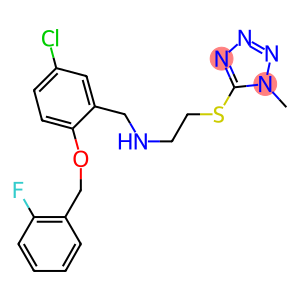 N-{5-chloro-2-[(2-fluorobenzyl)oxy]benzyl}-N-{2-[(1-methyl-1H-tetraazol-5-yl)sulfanyl]ethyl}amine