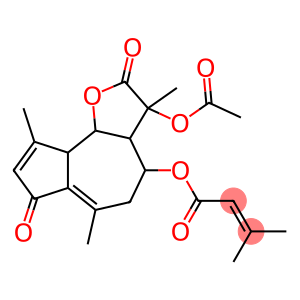 2-Butenoic acid, 3-methyl-, 3-(acetyloxy)-2,3,3a,4,5,7,9a,9b-octahydro-3,6,9-trimethyl-2,7-dioxoazuleno[4,5-b]furan-4-yl ester (9CI)