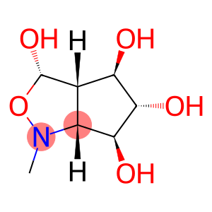 1H-Cyclopentcisoxazole-3,4,5,6-tetrol, hexahydro-1-methyl-, 3S-(3.alpha.,3a.beta.,4.beta.,5.alpha.,6.beta.,6a.beta.)-