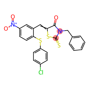 3-BENZYL-5-((2-[(4-CHLOROPHENYL)SULFANYL]-5-NITROPHENYL)METHYLENE)-2-THIOXO-1,3-THIAZOLAN-4-ONE