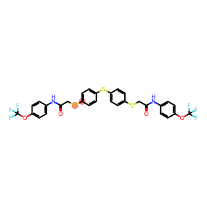 2-[(4-([4-((2-OXO-2-[4-(TRIFLUOROMETHOXY)ANILINO]ETHYL)SULFANYL)PHENYL]SULFANYL)PHENYL)SULFANYL]-N-[4-(TRIFLUOROMETHOXY)PHENYL]ACETAMIDE