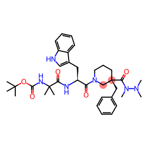 3-Piperidinecarboxylic acid, 1-[(2S)-2-[[2-[[(1,1-dimethylethoxy)carbonyl]amino]-2-methyl-1-oxopropyl]amino]-3-(1H-indol-3-yl)-1-oxopropyl]-3-(phenylmethyl)-, 1,2,2-trimethylhydrazide, (3R)-