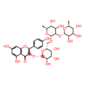 4H-1-Benzopyran-4-one, 3-[(O-6-deoxy-α-L-mannopyranosyl-(1→2)-O-6-deoxy-α-L-mannopyranosyl-(1→6)-β-D-galactopyranosyl)oxy]-5,7-dihydroxy-2-(4-hydroxyphenyl)-