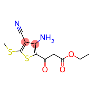 2-Thiophenepropanoic acid, 3-amino-4-cyano-5-(methylthio)-β-oxo-, ethyl ester