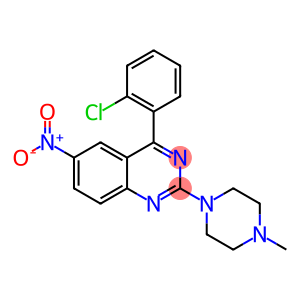 Quinazoline, 4-(2-chlorophenyl)-2-(4-methyl-1-piperazinyl)-6-nitro-