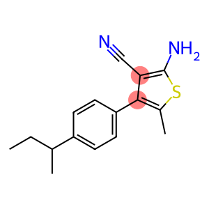 3-Thiophenecarbonitrile, 2-amino-5-methyl-4-[4-(1-methylpropyl)phenyl]-