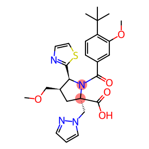 (4R,5S)-REL-1-[4-(1,1-二甲基乙基)-3-甲氧基苄基]-4-(甲氧基甲基)-2-(1H-吡唑-1-甲基)-5-(2-噻唑基)-D-脯氨酸