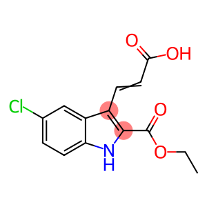 1H-Indole-2-carboxylic acid, 3-(2-carboxyethenyl)-5-chloro-, 2-ethyl ester